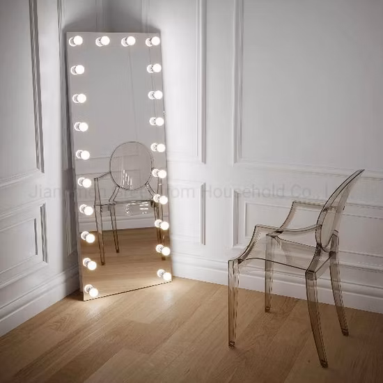 Miroir de dressing Hollywood sur pied sur toute la longueur avec 22 ampoules LED