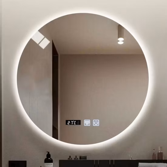 Moderne Décoratif Cosmétique Salle De Bains Vanité Miroirs Noir En Aluminium Encadré Tenture Murale Miroir Meubles Espejo LED Miroir